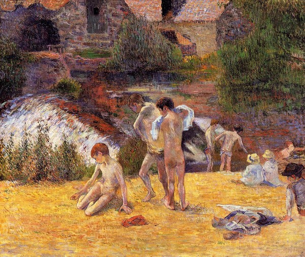 The Moulin du Bois d'Amour Bathing Place - Paul Gauguin Painting